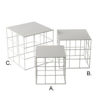 Atipico Set 3 Reton Square small tables metal White - Buy now on ShopDecor - Discover the best products by ATIPICO design
