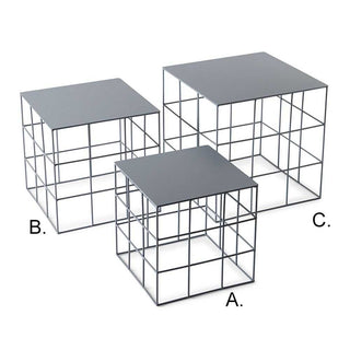 Atipico Set 3 Reton Square small tables metal Grey - Buy now on ShopDecor - Discover the best products by ATIPICO design