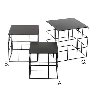 Atipico Set 3 Reton Square small tables metal Black - Buy now on ShopDecor - Discover the best products by ATIPICO design