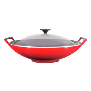 Le Creuset Tradition cast iron wok with glass lid diam. 36 cm. - Buy now on ShopDecor - Discover the best products by LECREUSET design