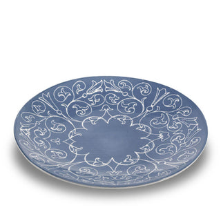 Zafferano Tue dinner plate diam. 26,5 cm turquoise leaf decoration - Buy now on ShopDecor - Discover the best products by ZAFFERANO design