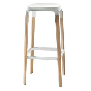 Magis Steelwood Stool h. 78 cm. Magis Natural beech/White - Buy now on ShopDecor - Discover the best products by MAGIS design
