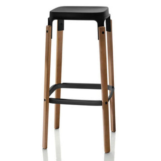 Magis Steelwood Stool h. 78 cm. Magis American walnut/Black - Buy now on ShopDecor - Discover the best products by MAGIS design