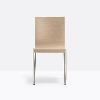 Pedrali Kuadra 1321 chair with wooden seat and back Pedrali Bleached oak RS - Buy now on ShopDecor - Discover the best products by PEDRALI design
