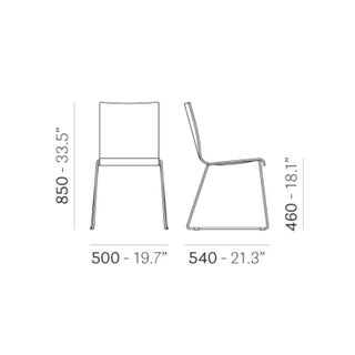Pedrali Kuadra 1328 chair with sled base - Buy now on ShopDecor - Discover the best products by PEDRALI design