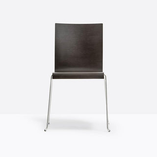 Pedrali Kuadra 1328 chair with sled base Pedrali Wenge oak W - Buy now on ShopDecor - Discover the best products by PEDRALI design