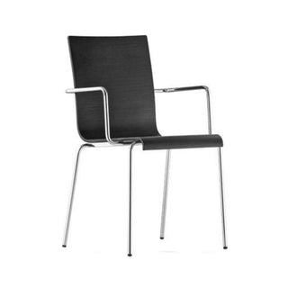 Pedrali Kuadra 1335 wooden chair with armrests Pedrali Black aniline ash AN - Buy now on ShopDecor - Discover the best products by PEDRALI design
