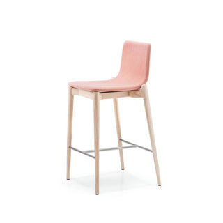 Pedrali Malmo 242 salmon-colored stool with ash legs and seat H.65 cm. - Buy now on ShopDecor - Discover the best products by PEDRALI design