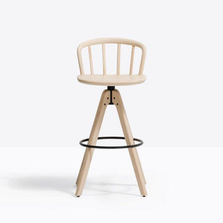 Pedrali Nym 2849 stool with trestle-style in solid ash wood - Buy now on ShopDecor - Discover the best products by PEDRALI design