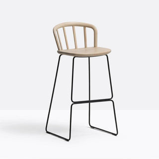 Pedrali Nym 2859 stool with sled base in solid ash wood - Buy now on ShopDecor - Discover the best products by PEDRALI design