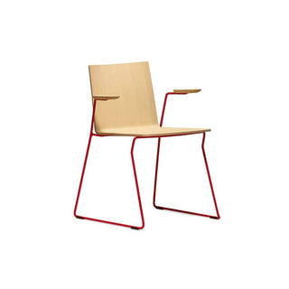 Pedrali Osaka Metal 5715 ash wood armchair with sled base - Buy now on ShopDecor - Discover the best products by PEDRALI design