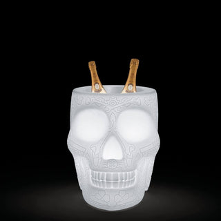 Qeeboo Mexico planter and champagne cooler in the shape of a skull outdoor LED Buy now on Shopdecor