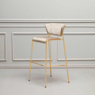 Scab Lisa stool h. 75 cm satin brass effect legs - beige velvet seat - Buy now on ShopDecor - Discover the best products by SCAB design