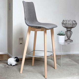 Scab Natural Zebra Pop stool h. 78 natural beech legs - grey fabric seat Buy now on Shopdecor