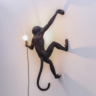 Seletti The Monkey Lamp Hanging Right Hand wall lamp black - Buy now on ShopDecor - Discover the best products by SELETTI design