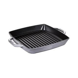 Staub Medium Double Handle Grill Square medium pan 28 cm Staub Graphite grey - Buy now on ShopDecor - Discover the best products by STAUB design