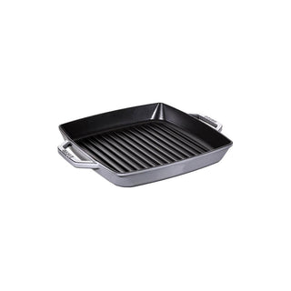 Staub Small Double Handle Grill Square small pan 23 cm Staub Graphite grey - Buy now on ShopDecor - Discover the best products by STAUB design