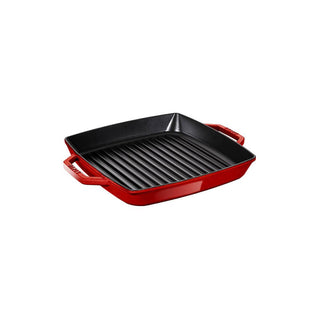 Staub Small Double Handle Grill Square small pan 23 cm Staub Cherry red - Buy now on ShopDecor - Discover the best products by STAUB design