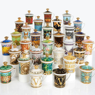 Versace meets Rosenthal 30 Years Mug Collection La Scala del Palazzo mug with lid Buy on Shopdecor VERSACE HOME collections