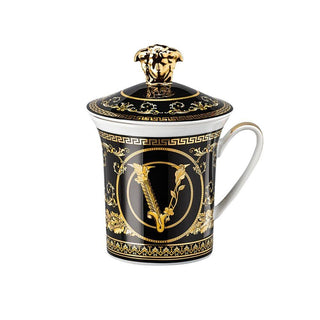Versace meets Rosenthal 30 Years Mug Collection Virtus Gala Black mug with lid Buy on Shopdecor VERSACE HOME collections